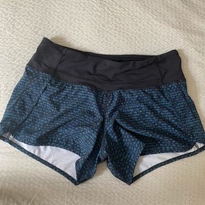 Lululemon blue and black athletic shorts